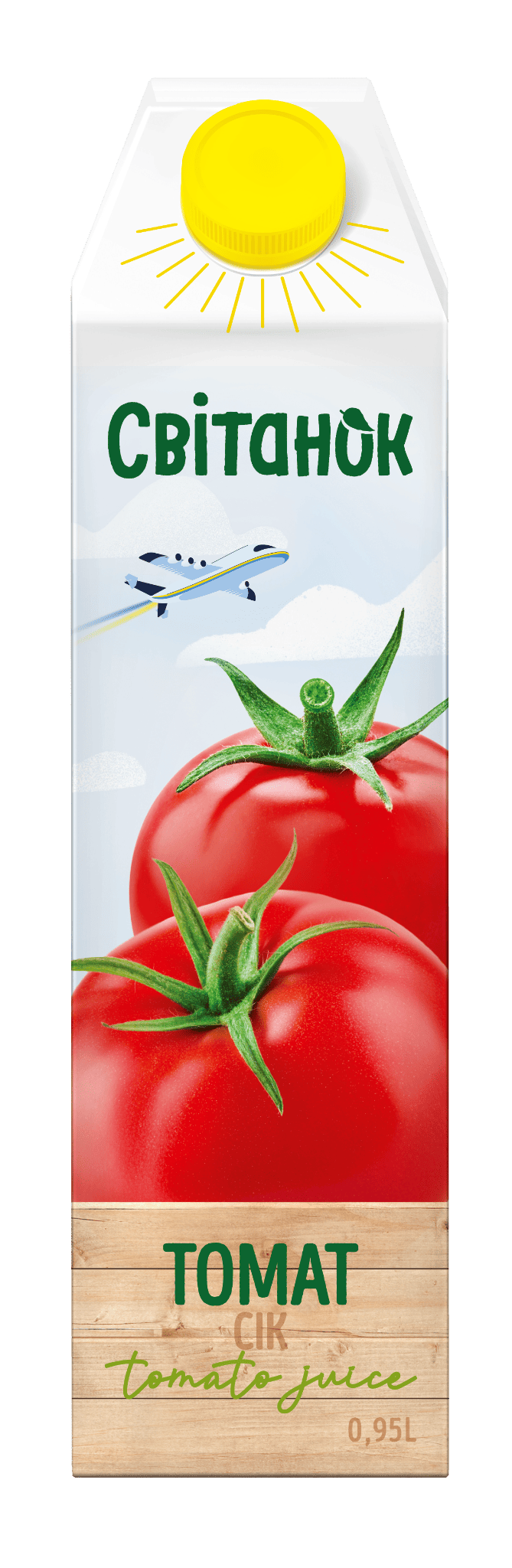 Сік томатний з сіллю відновлений гомогенізований стерилізований Світанок картонна пляшка 1л